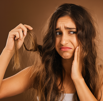 Before treatment for Brittle Hair Transformation