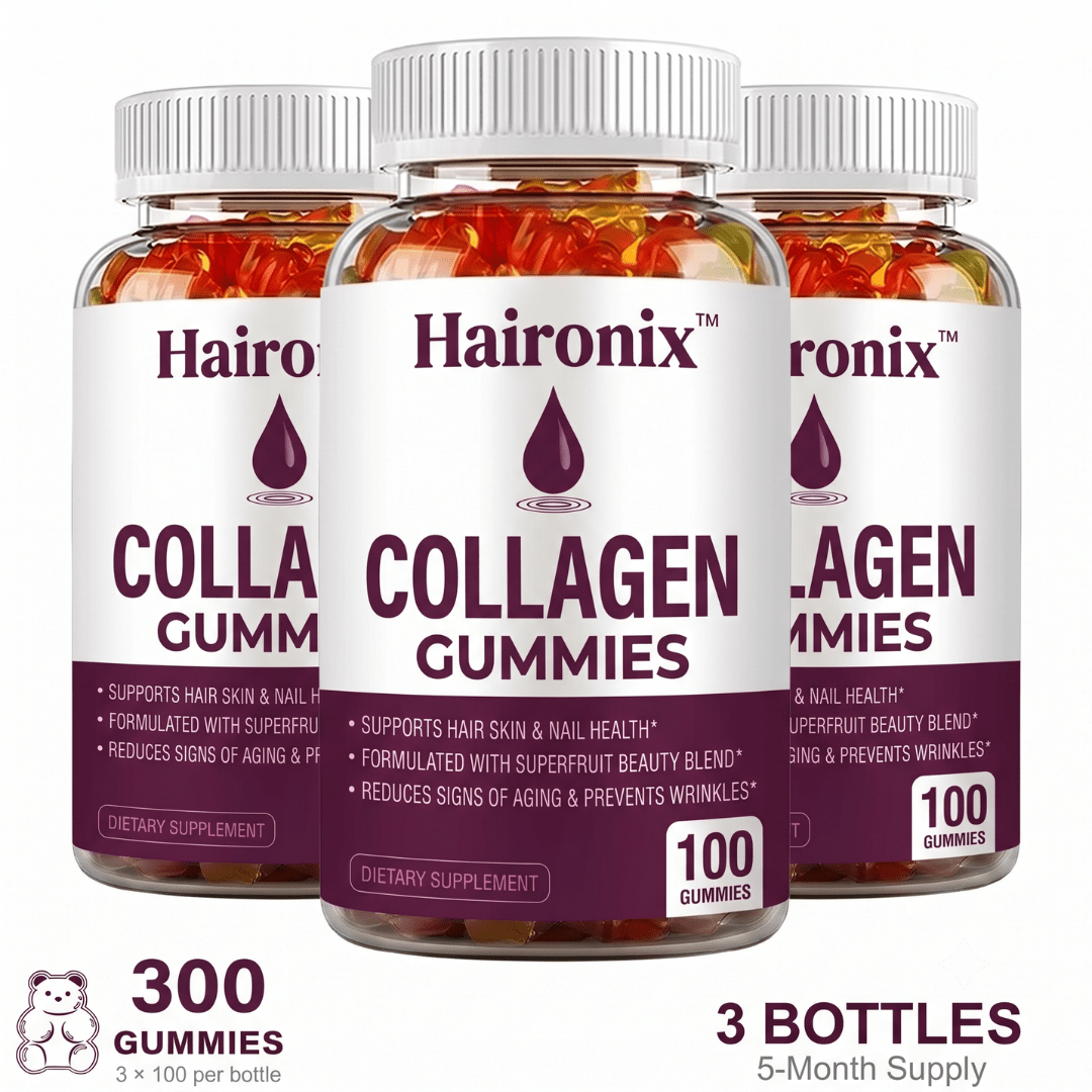Haironix Collagen Gummies 5-month bundle, 300 gummies in three bottles of 100