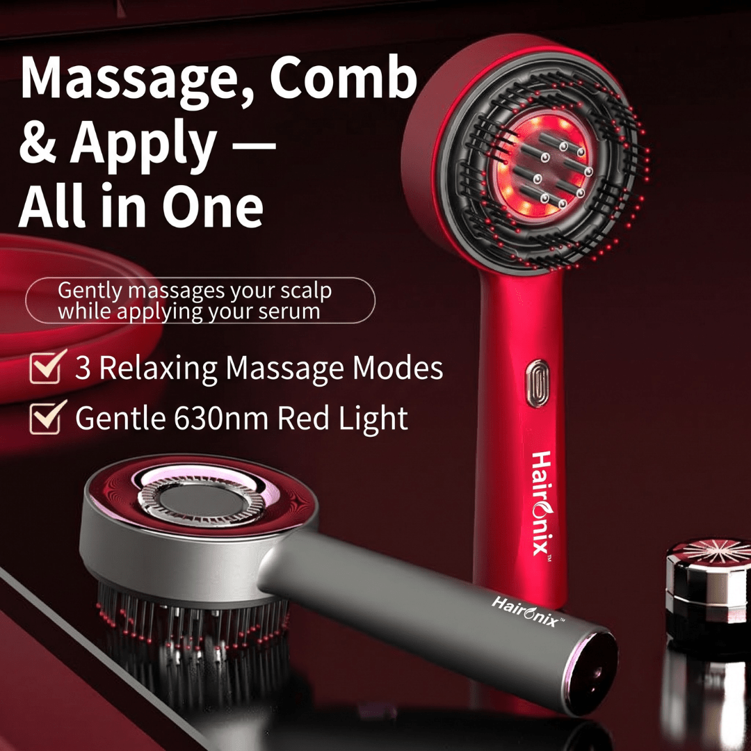 Haironix electric scalp massager comb that massages and applies serum in one step